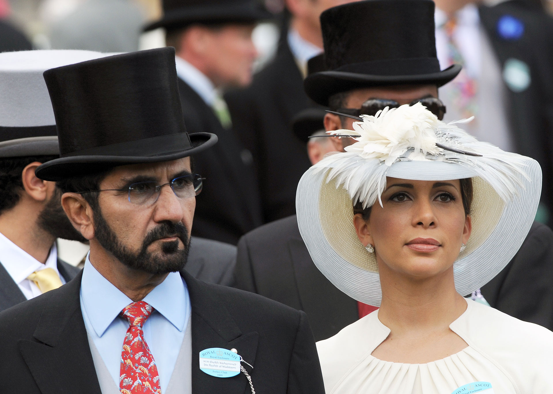 ASCOT, UNITED KINGDOM - JUNE 16:  Sheikh Mohammed bin Rashed Al Maktoum, Vice President and Prime Minister of the UAE, and Princess Haya Bint Al Hussein attend the first day of Royal Ascot  on June 16, 2009 in Ascot, England.    (Photo by Anwar Hussein/WireImage)