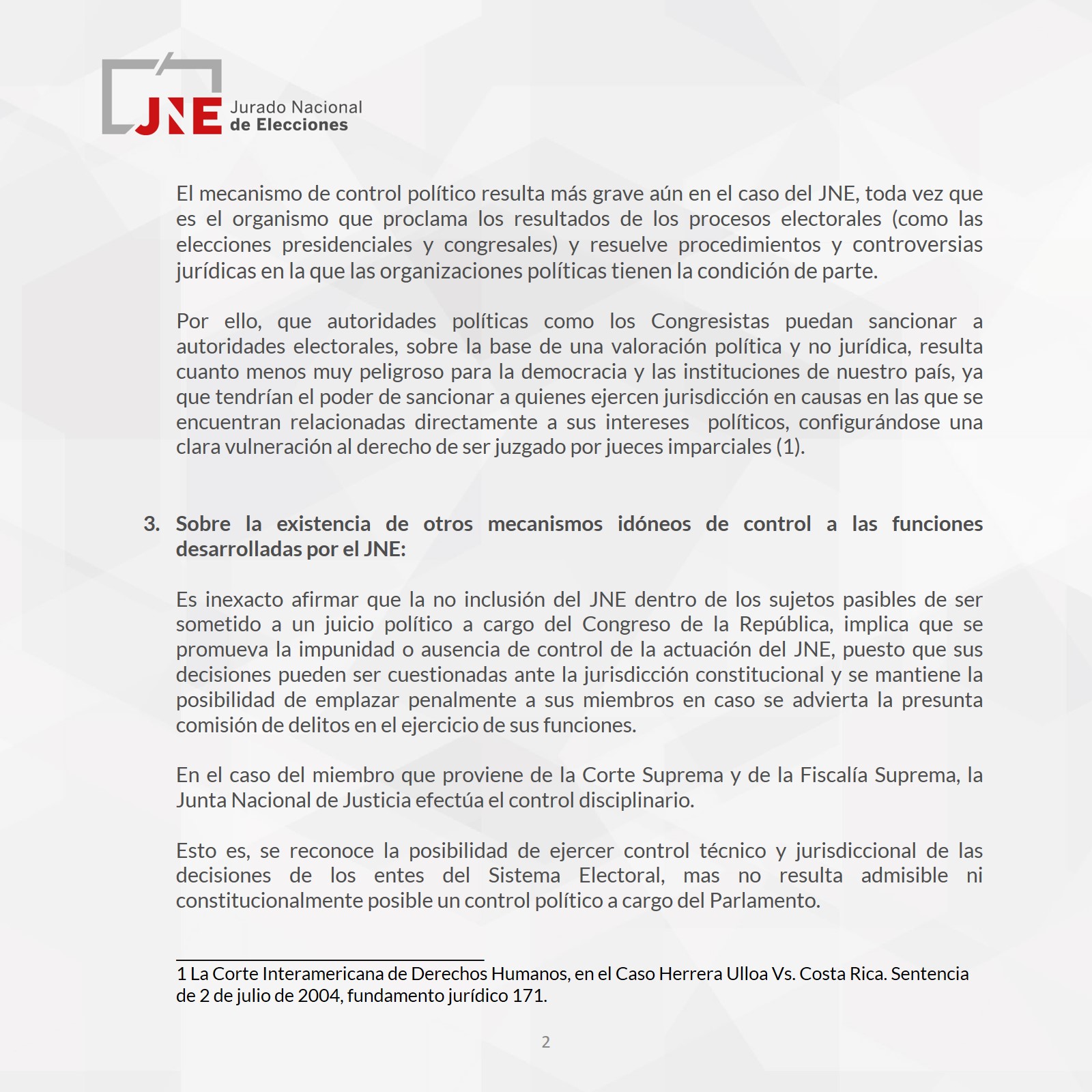 Pronunciamiento del JNE.