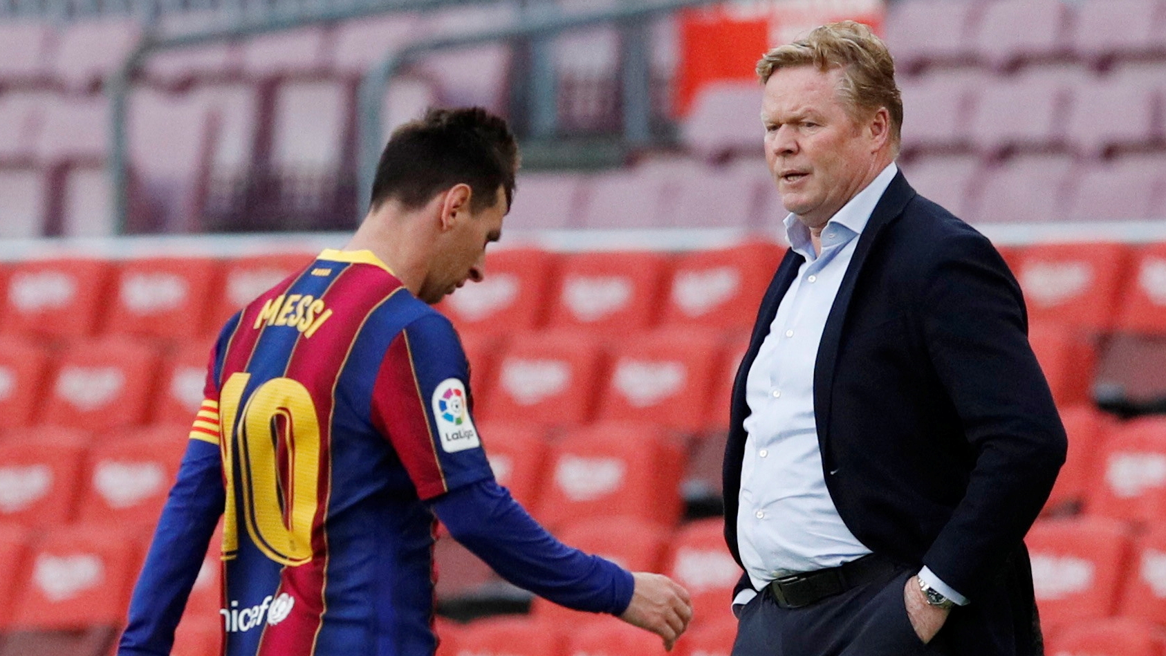 Koeman sembró un interrogante sobre la salida de Messi del Barcelona (Reuters)
