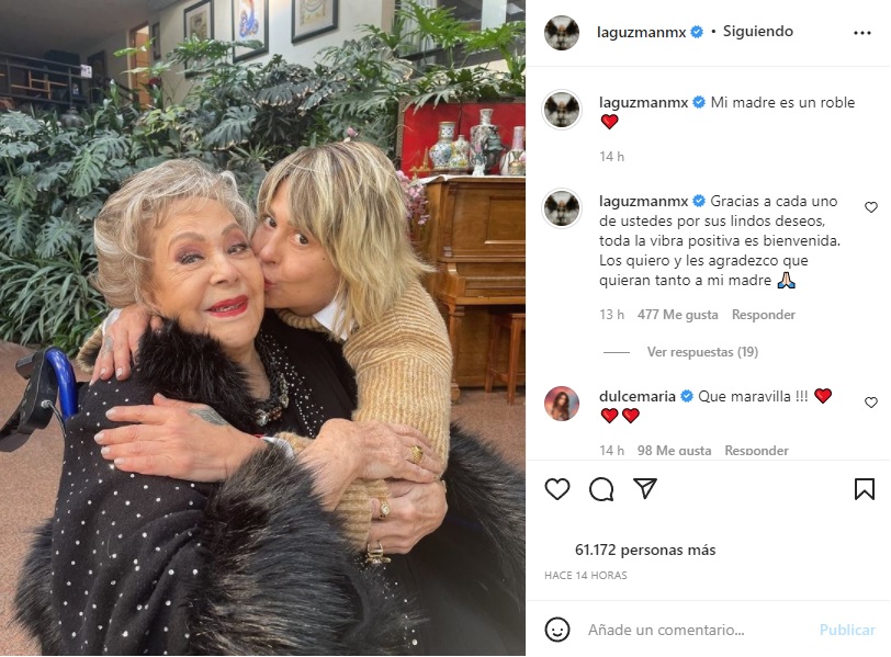 Alejandra Guzmán reapareció en la tercera semana de enero con una foto junto a su madre (Captura: @laguzmanmx/Instagram)