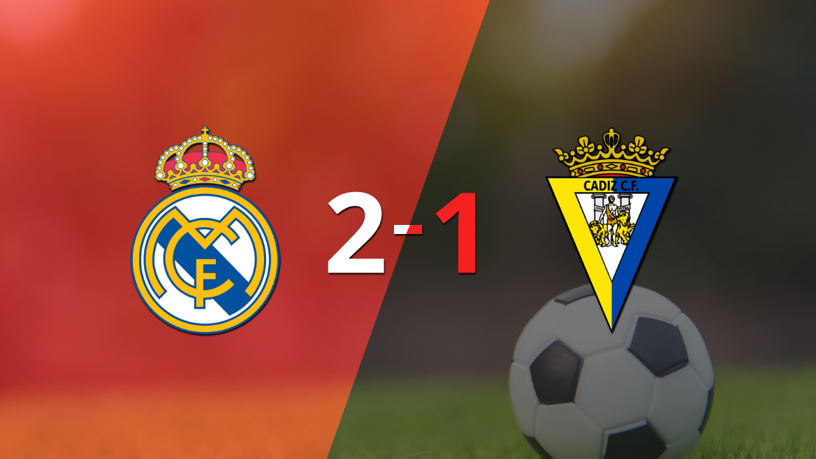Real Madrid sacó los 3 puntos en casa al vencer 2-1 a Cádiz