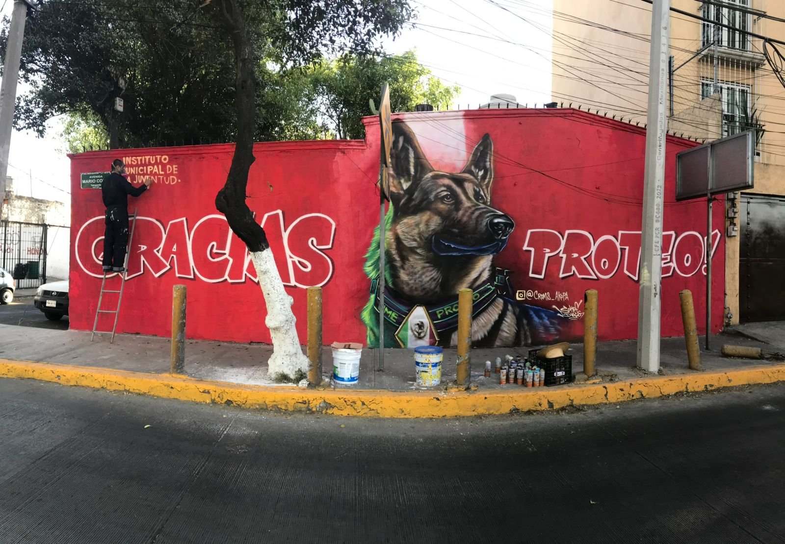 Pintan mural de Proteo en Tlalnepantla (Instituto Municipal de la Juventud)
