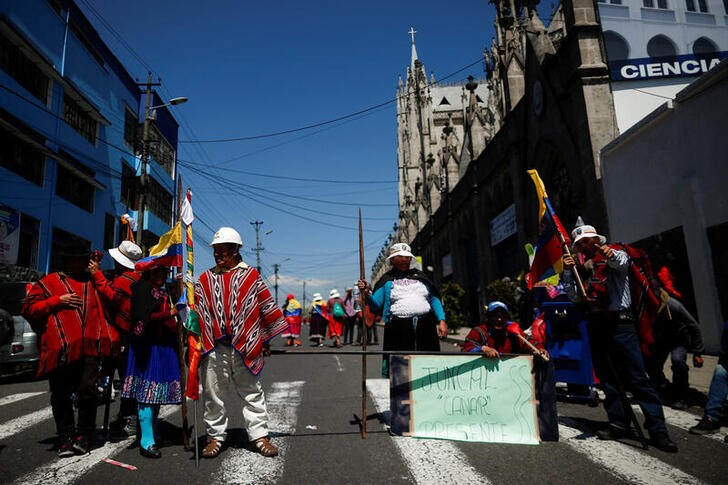 Las protestas en contra de Guillermo Lasso de junio de 2022 fueron lideradas por la Confederación de Nacionalidades Indígenas de Ecuador. (REUTERS/Adriano Machado)