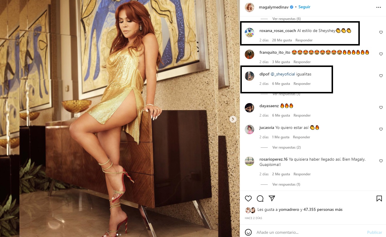Magaly Medina repite diseño de Sheyla Rojas. (Foto: Instagram)