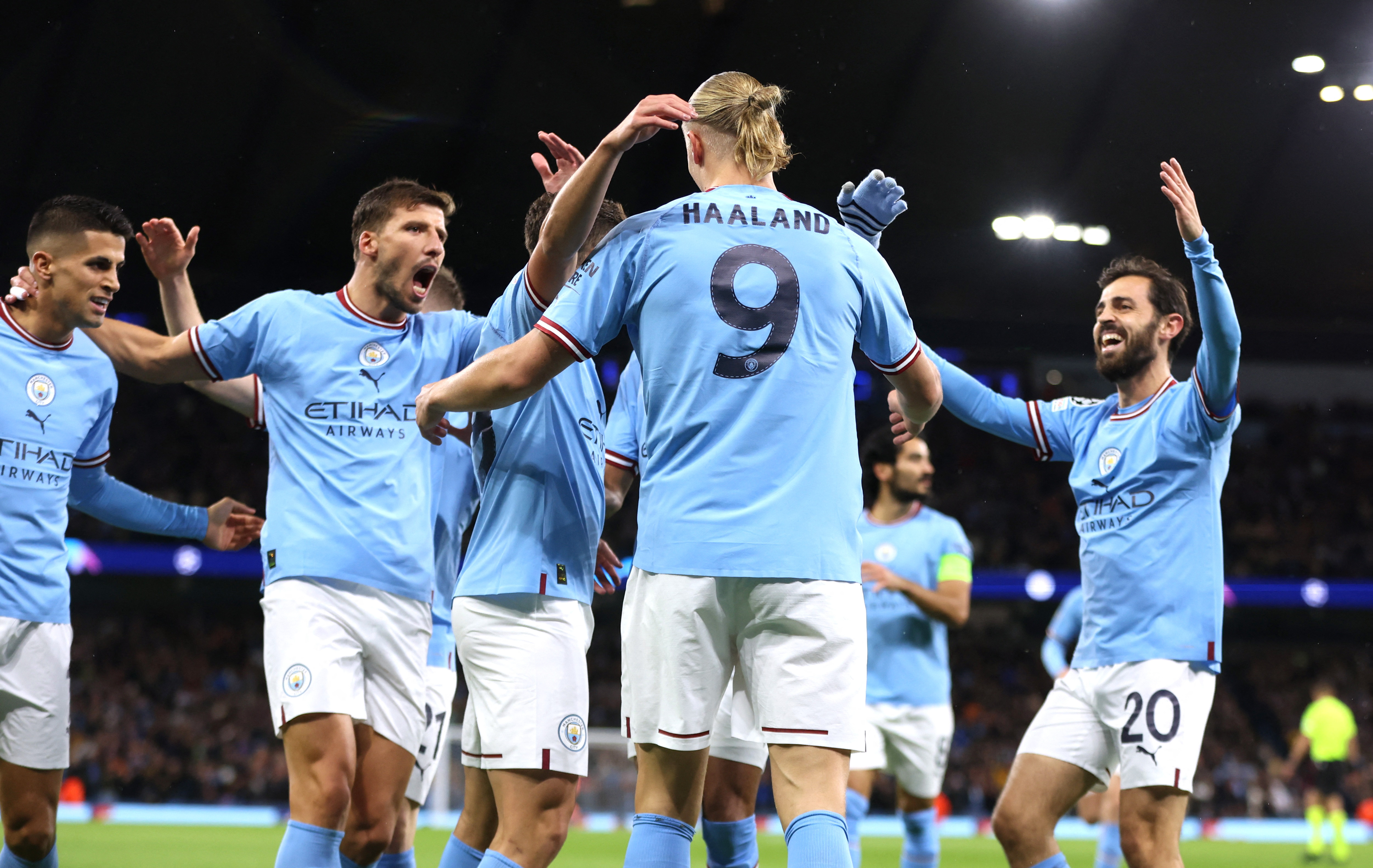 Erling Haaland volvió a sacudir las redes en Manchester City con un doblete ante Copenhagen por Champions League. Reuters/Lee Smith