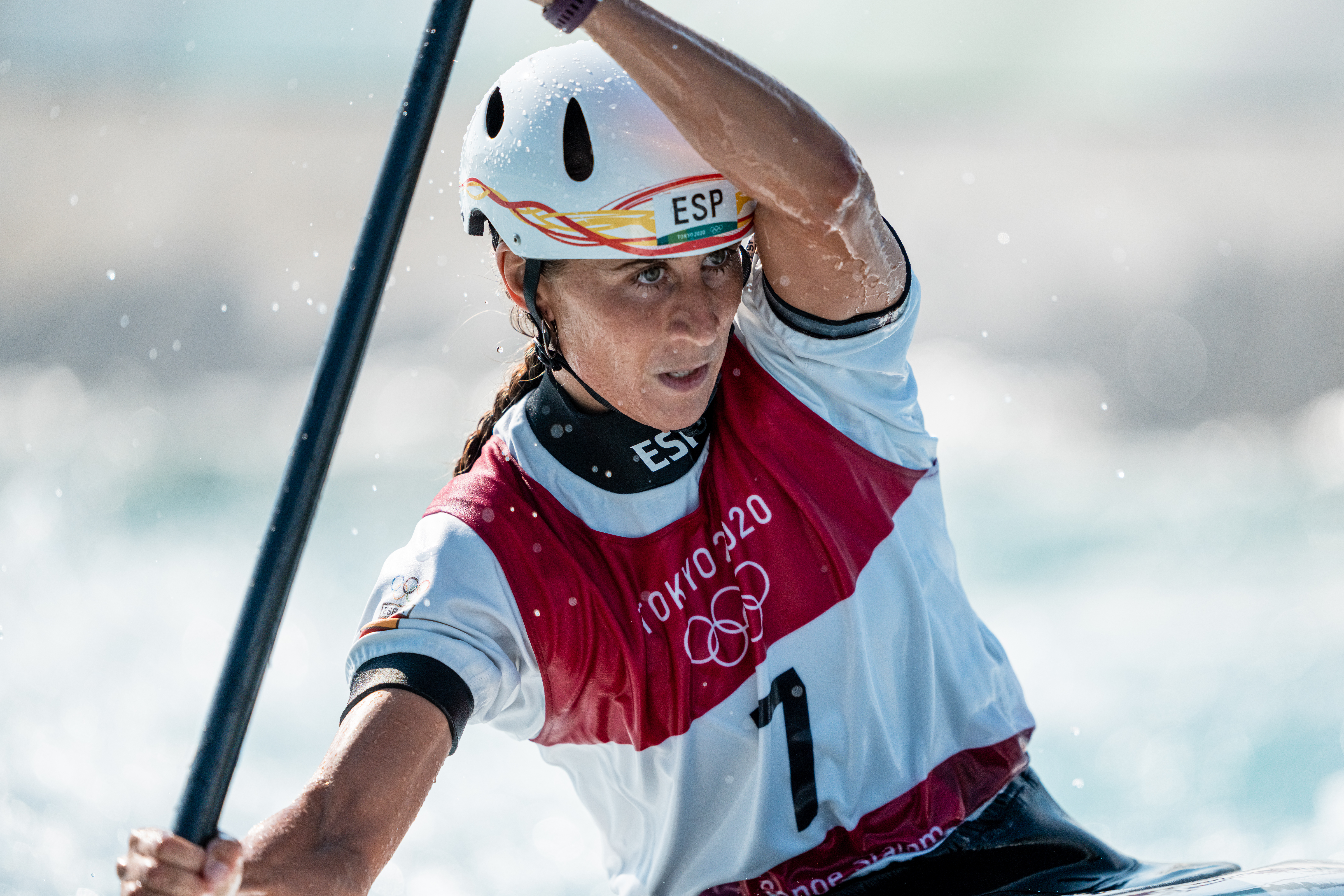 Nuria Vilarrubla en la 1ª prueba eliminatoria de Canoa fenenina de Piragüismo eslalon durante los JJOO 2020 (Europa Press)