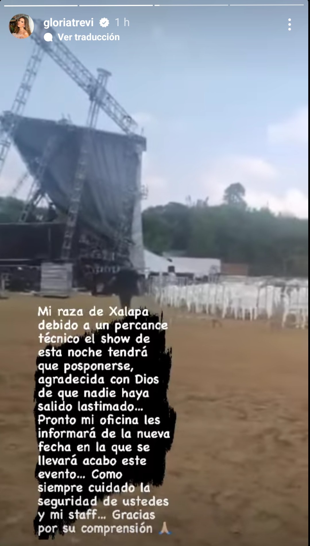 Trevi pensó que debía canelar por completo el espectáculo en Xalapa, pero su equipo preparó una nueva forma de llevar "Isla Divina" al público (Foto: Instagram/@gloriatrevi)