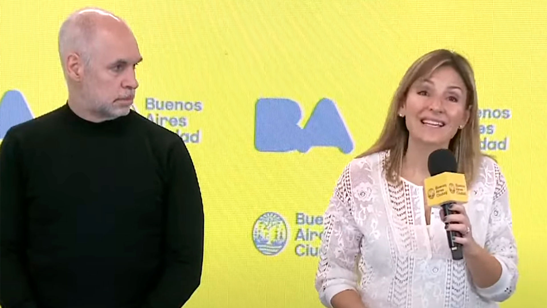 Ll jefe de Gobierno Horacio Rodríguez Larreta y su ministra de Educación, Soledad Acuña