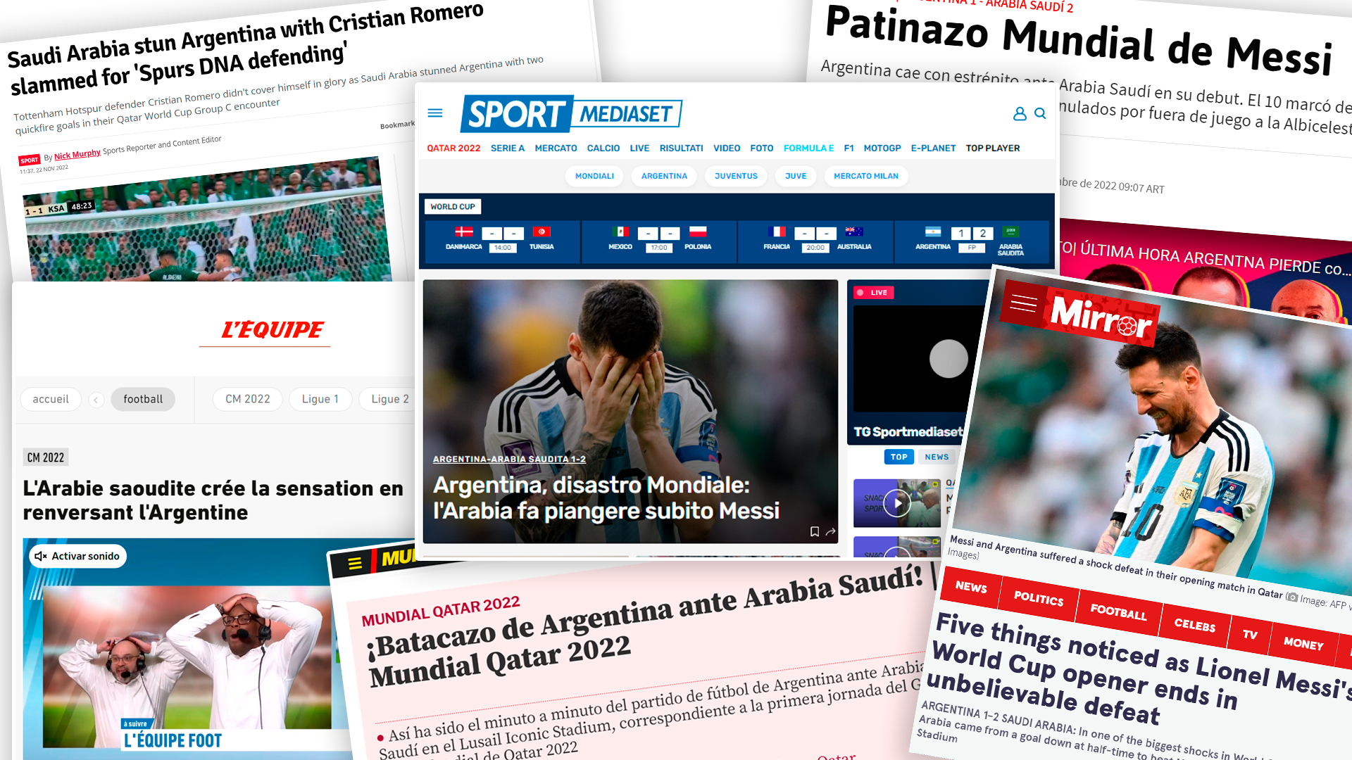 Los medios internacionales se hicieron eco de la derrota de Argentina contra Arabia Saudita 