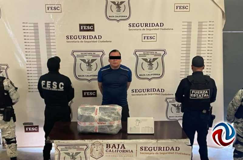 Decomisaron más de 100 mil pastillas de fentanilo a un hombre armado que las transportaba en "toppers" 
(Foto: FESC Baja California)