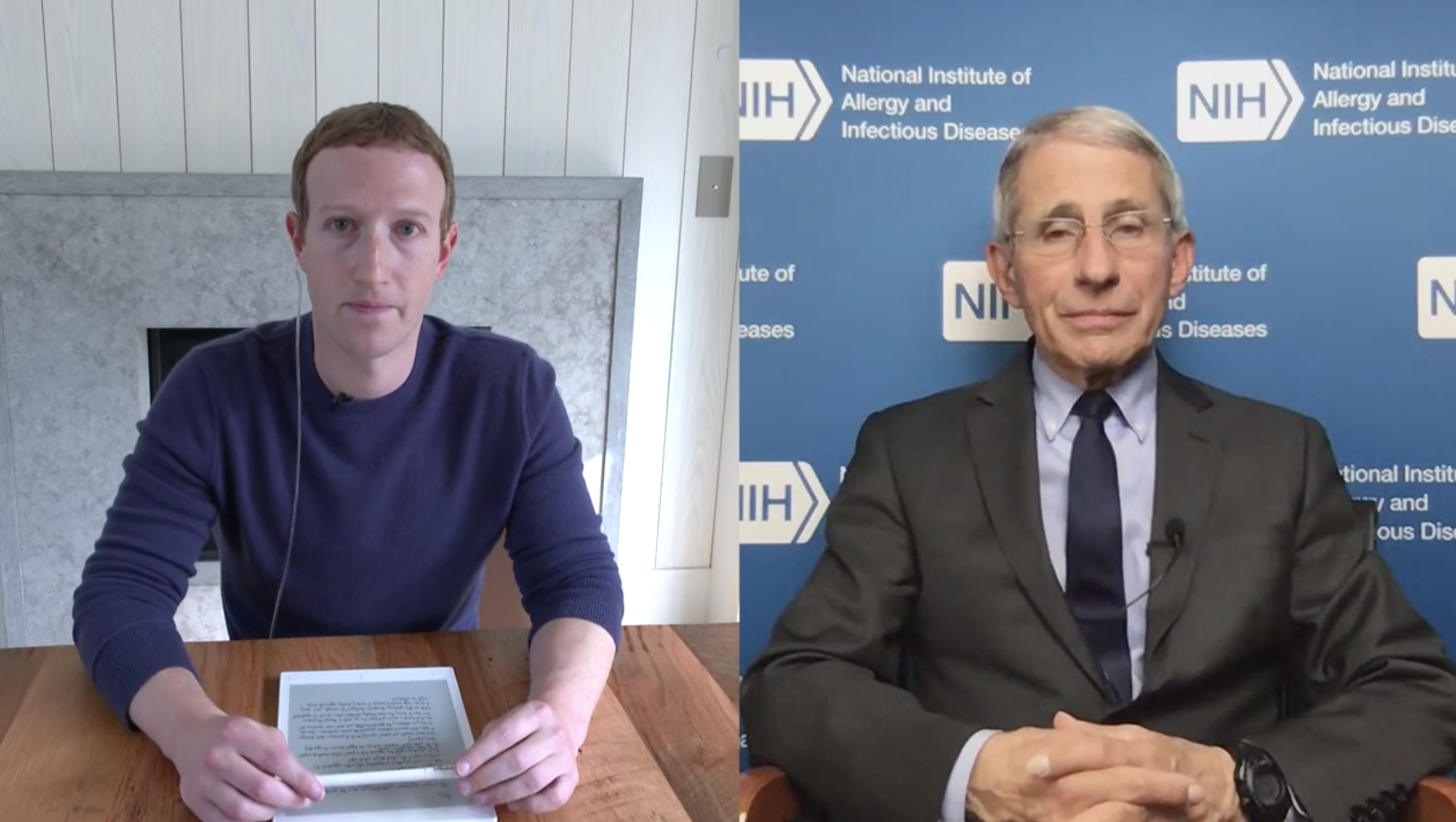 Anthony Fauci y Marck Zuckerberg en una de las campañas en redes orientada a llegar a los adolescentes