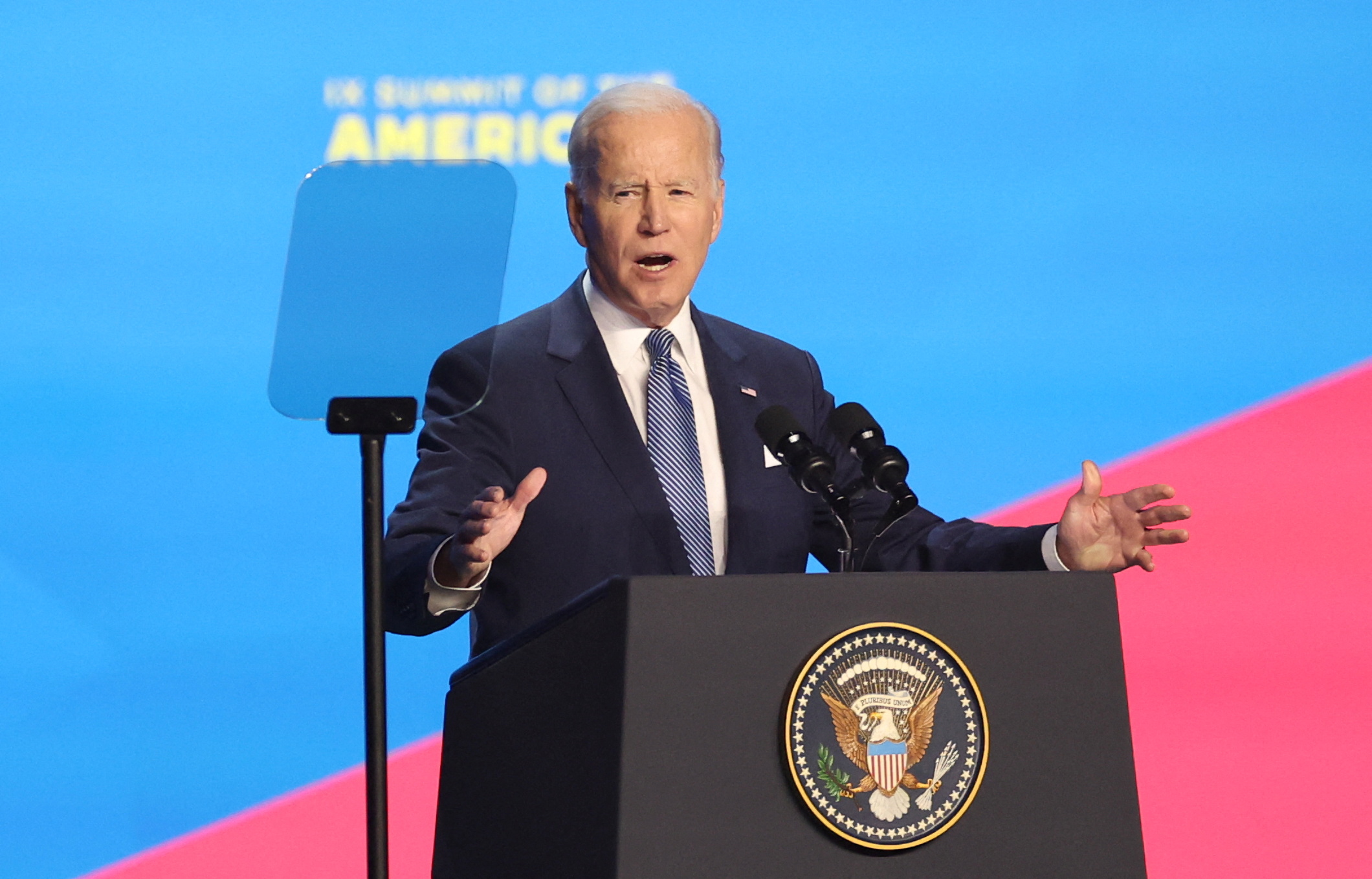 Joe Biden, al inaugurar la Cumbre de las Américas en Los Ángeles REUTERS/Lucy Nicholson