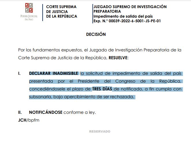 Resolución judicial del caso Betssy Chávez.