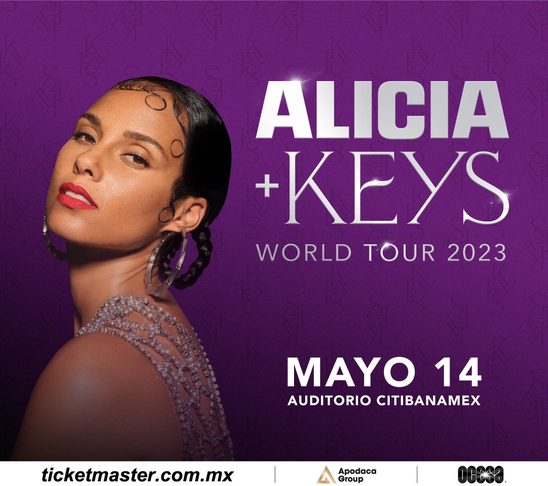 14 de mayo de 2023, Alicia Keys estará en Monterrey, Nuevo León Foto: Twitter @ocesa_pop