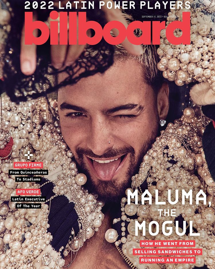 Maluma es portada en la revista de los Billboard. Instagram:@maluma