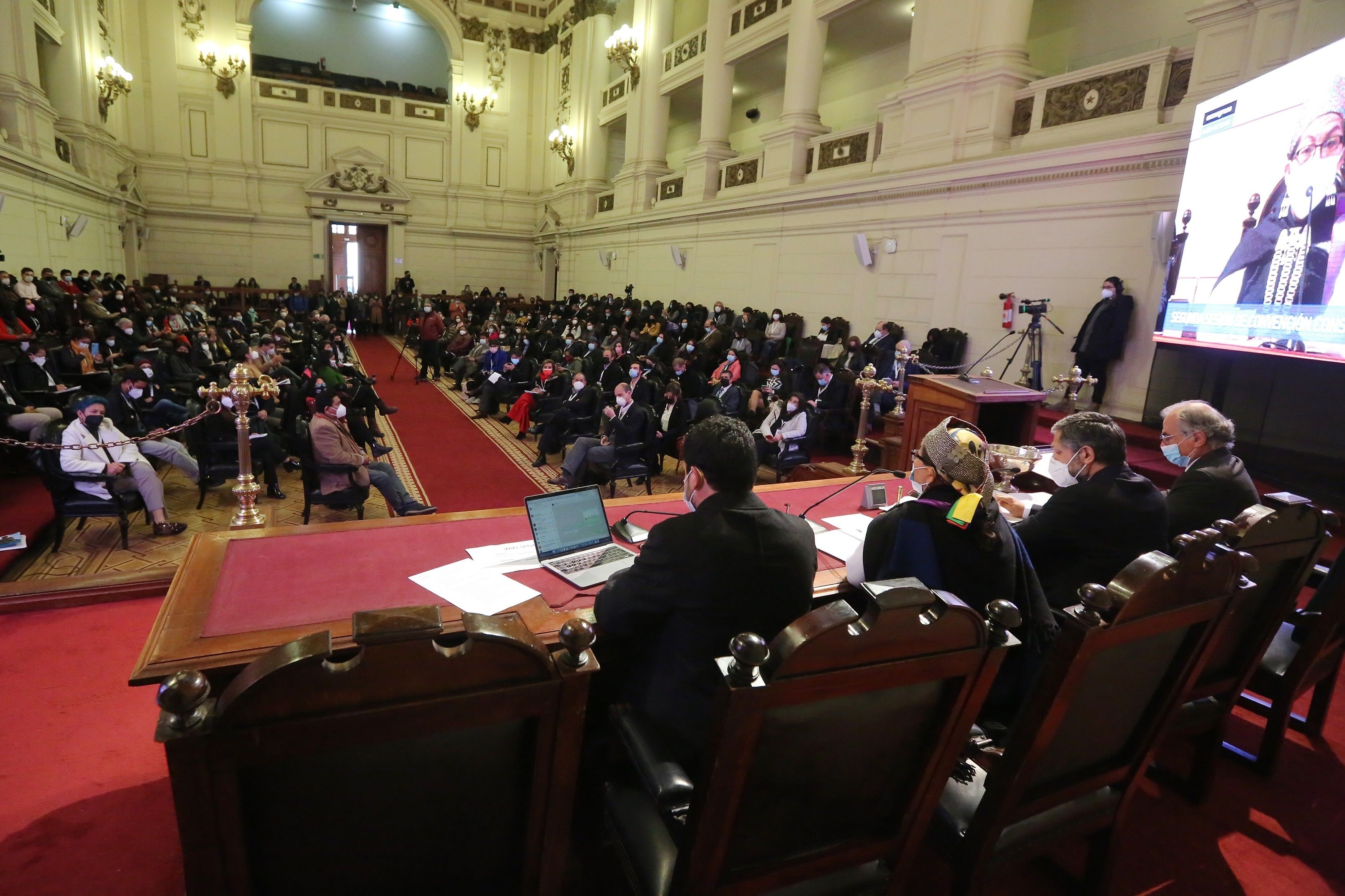 La primera sesión de la Convención Constitucional en Santiago (EFE/ Cortesía Secretaría de la Presidencia de Chile)

