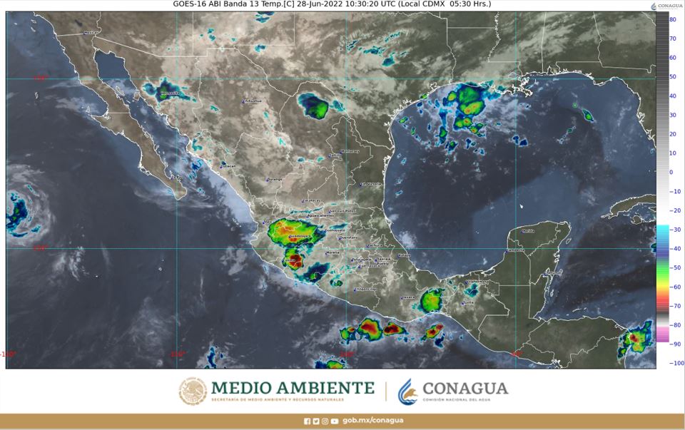 Clima en México para el 28 de junio de 2022. Foto: @conagua_clima