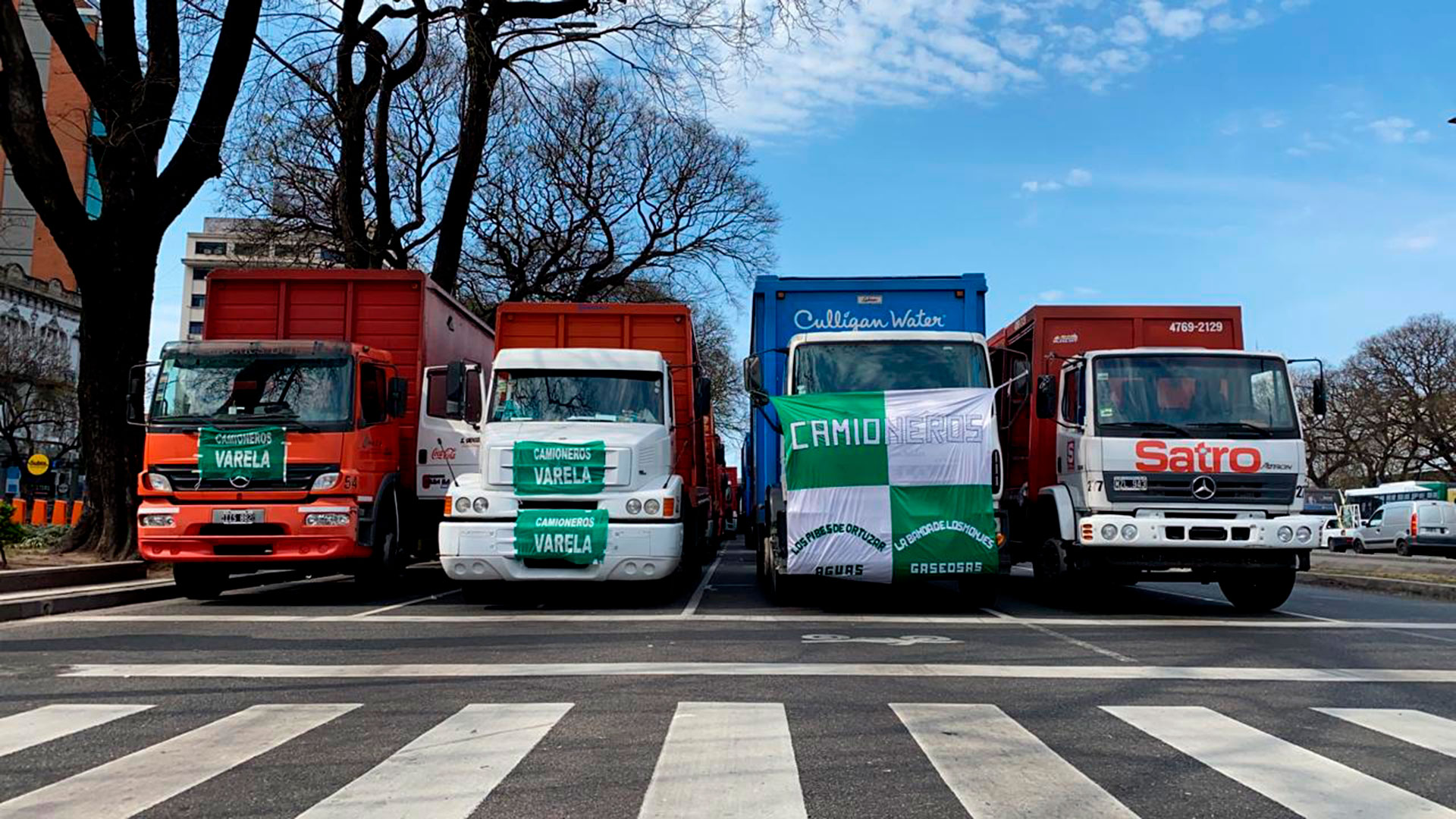 Los trabajadores que manejan camiones repartidores de bebidas fueron uno de los sectores más convocantes y activos de la caravana