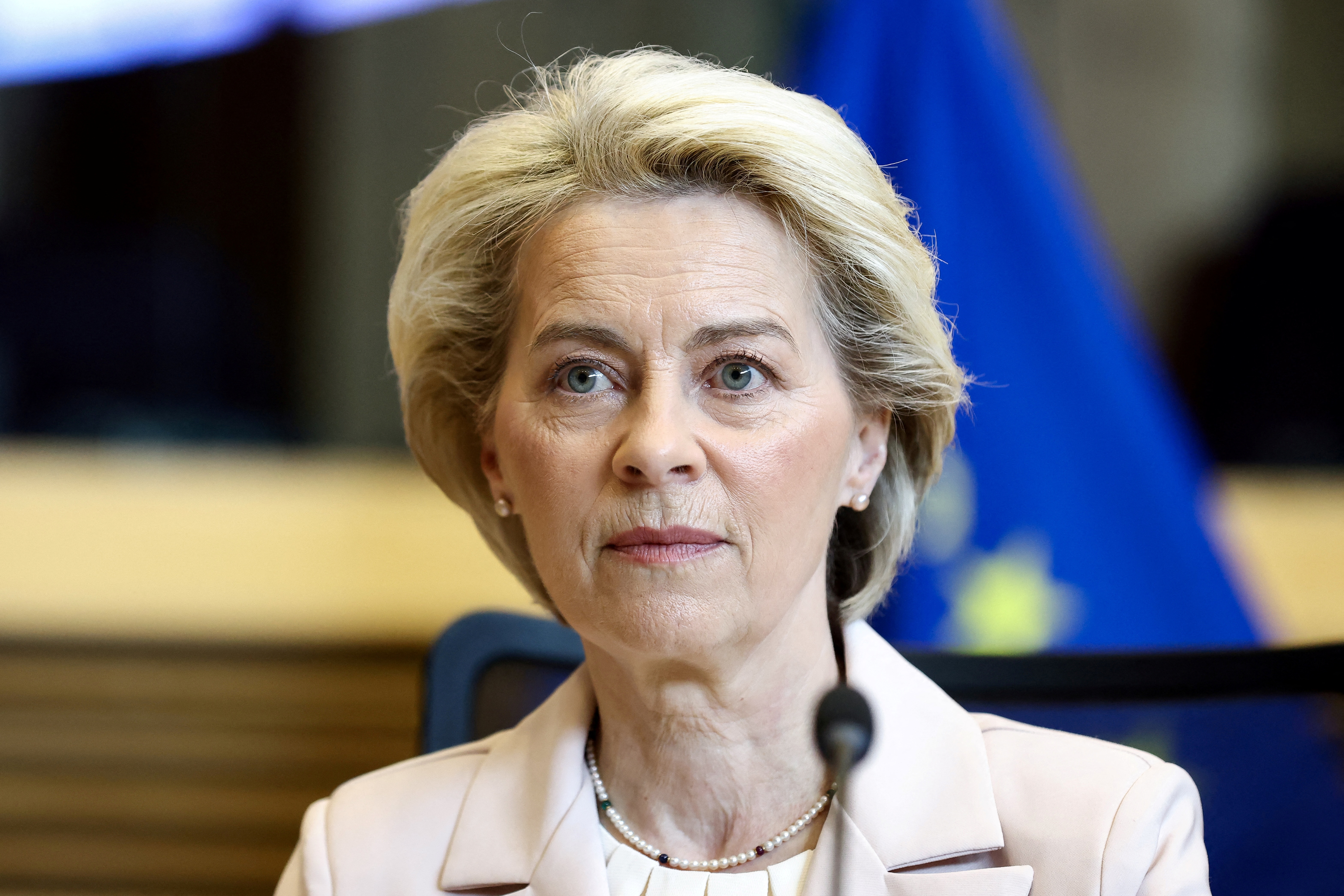 Ursula von der Leyen dijo que la UE elabora una “respuesta coordinada” si Putin extiende el corte de gas al resto de Europa (Kenzo Tribouillard/Pool via REUTERS)