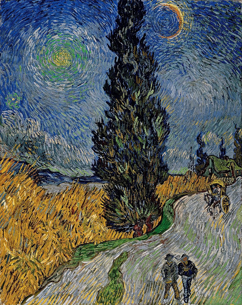 "Caminos rurales en Provenza de noche", de Van Gogh