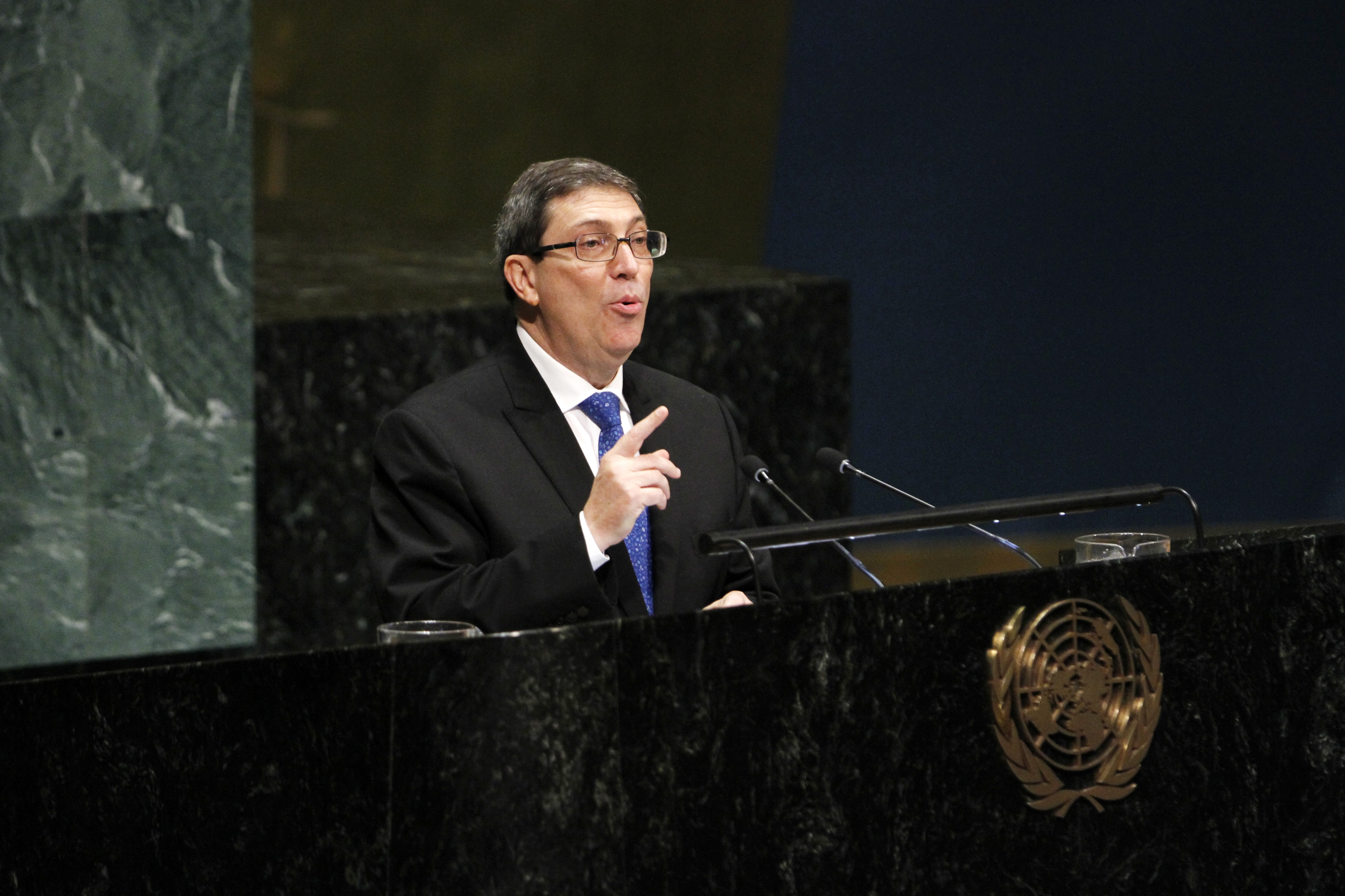 22/09/2020 El ministro de Asuntos Exteriores de Cuba, Bruno Rodríguez, durante una intervención en Naciones Unidas.
