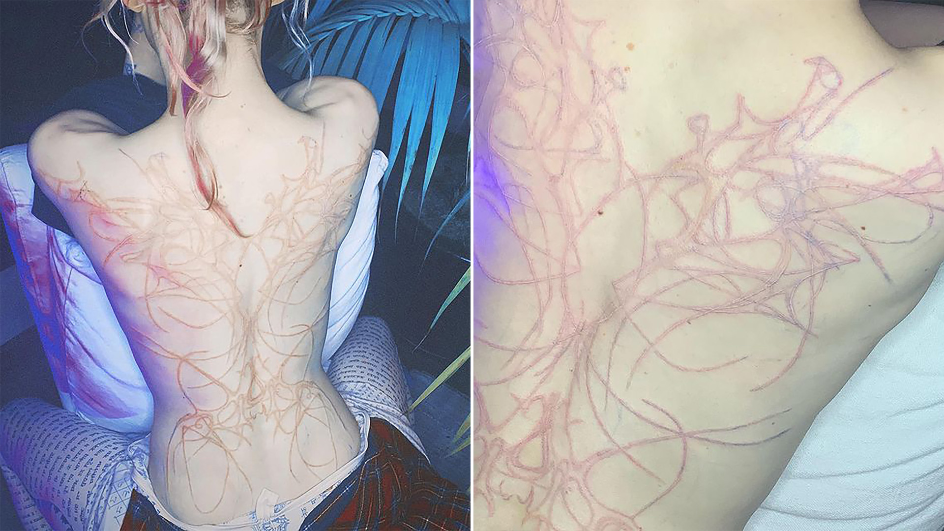 Grimes left eye face tattoo