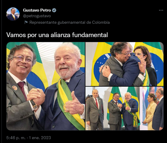 El presidente colombiano asistió a la posesión de Lula y sostendrá una reunión con él este lunes 2 de enero.