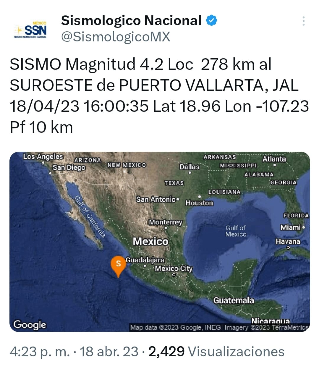 Temblor Hoy En México 18 De Abril Ssn Reportó Sismo De Magnitud 5 1 Con Epicentro En Guerrero