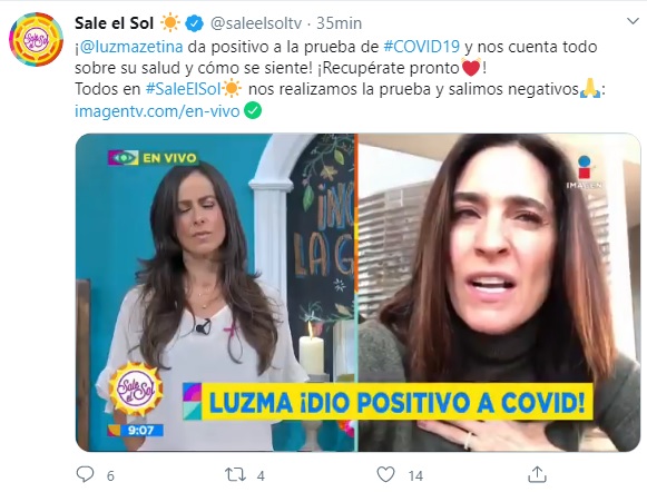 Salí positiva a COVID”: Luz María Zetina reveló su contagio y pidió “no  bajar la guardia” - Infobae