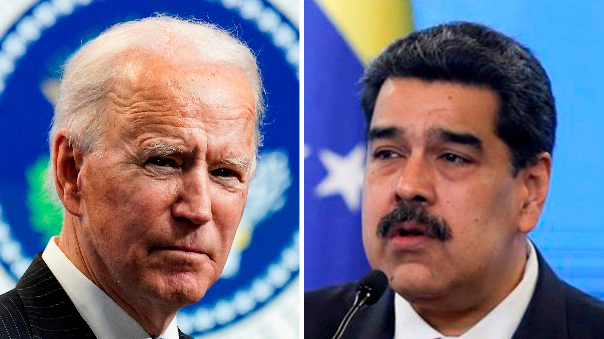 Joe Biden y Nicolás Maduro