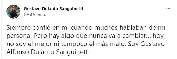 Gustavo Dulanto en Twitter.