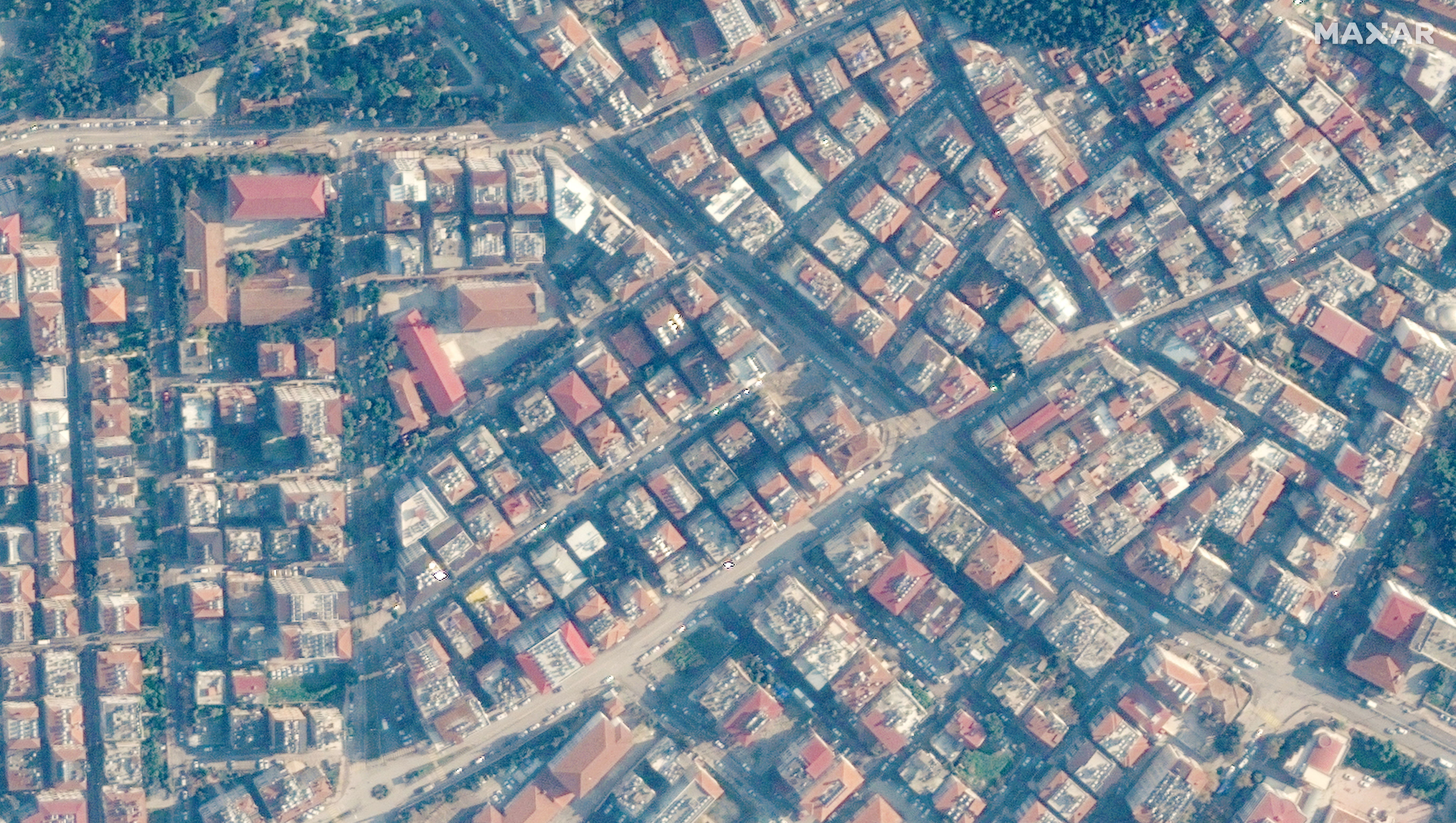Edificios en la capital turca se logran ver antes del terremoto en Antakya, Turquía. Imagen satelital ?2023 Maxar Technologies/Folleto a través de REUTERS 