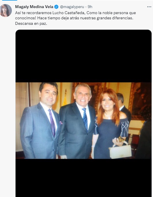 Magaly Medina se despide de Luis Castañeda Lossio. (Foto: Twitter)