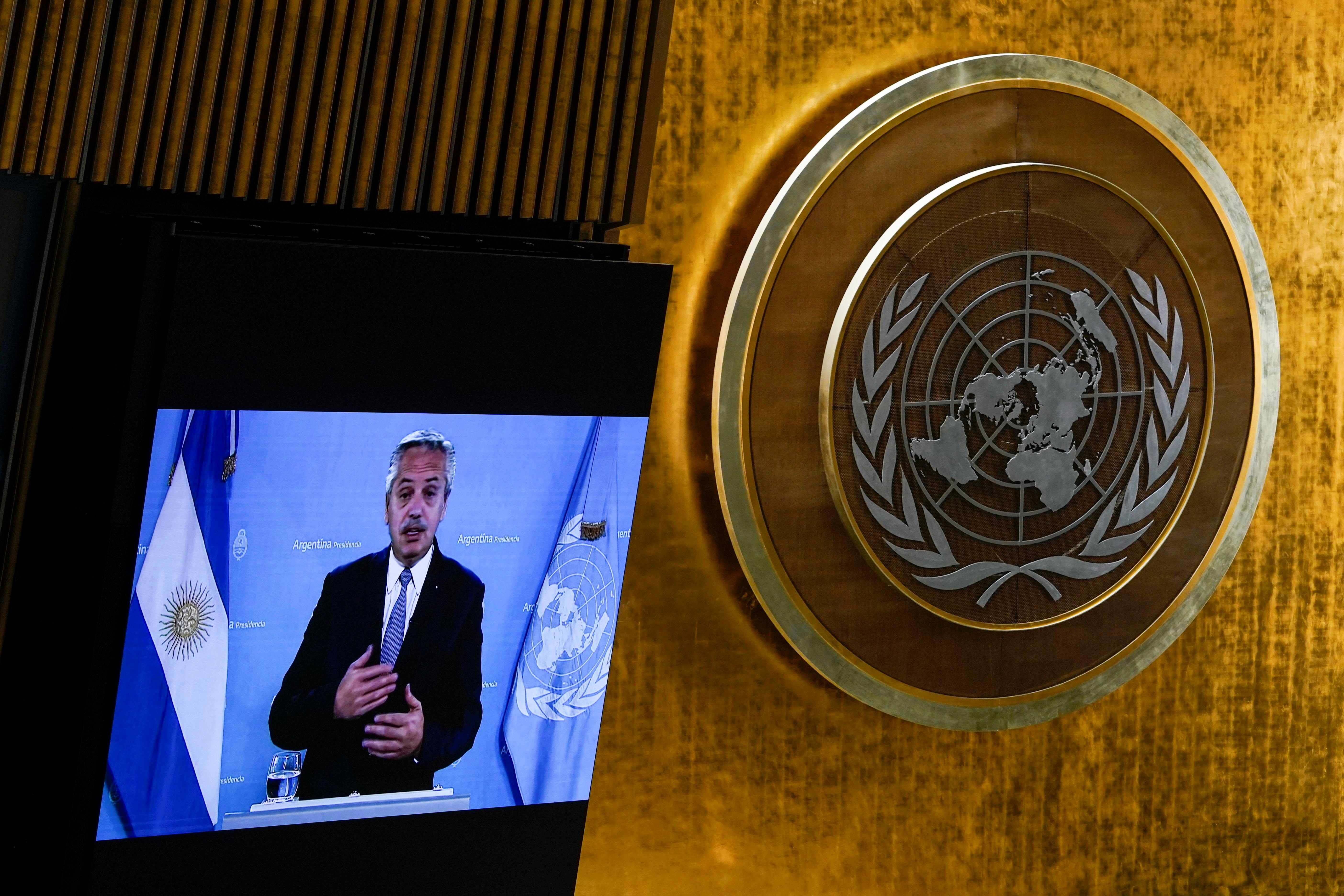 A raíz de la pandemia, Alberto Fernández asistió a la Asamblea General de la ONU 2021 a través de un video grabado en la quinta Olivos