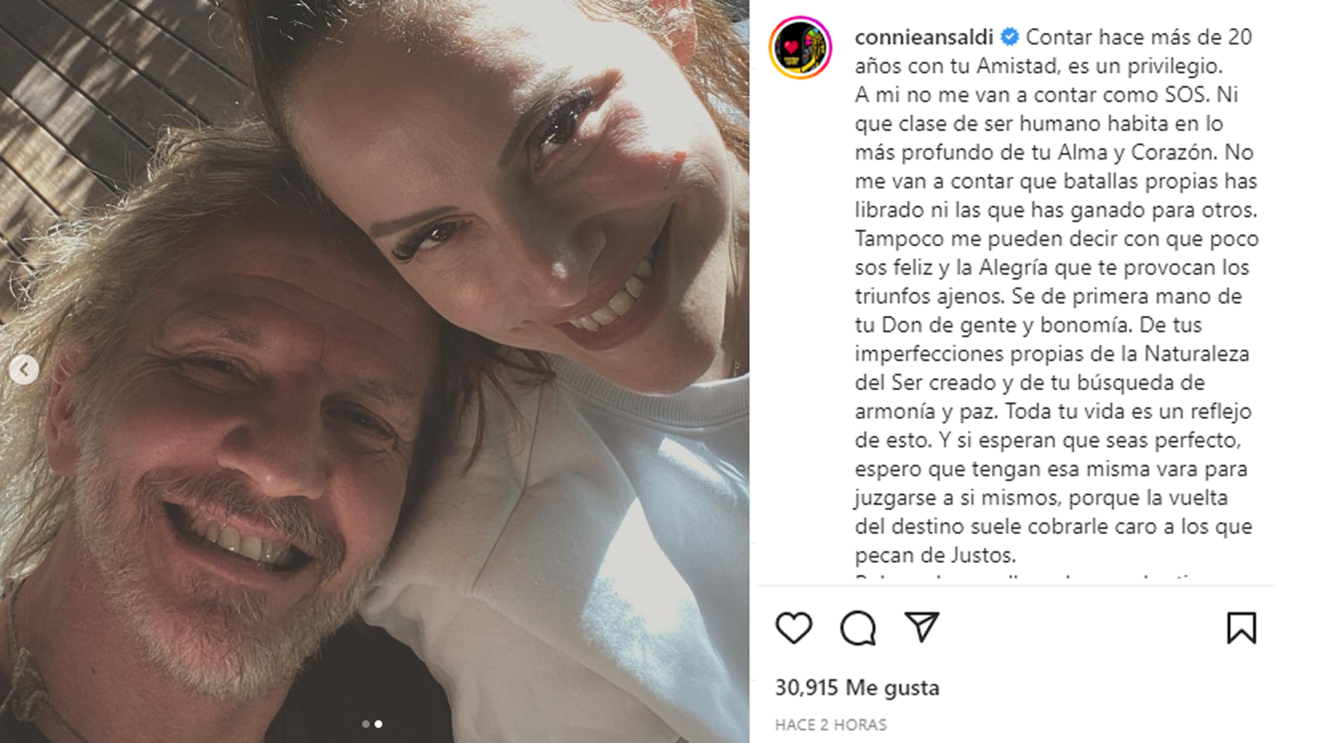 Postingan Connie Ansaldi tentang persahabatannya dengan Facundo Arana