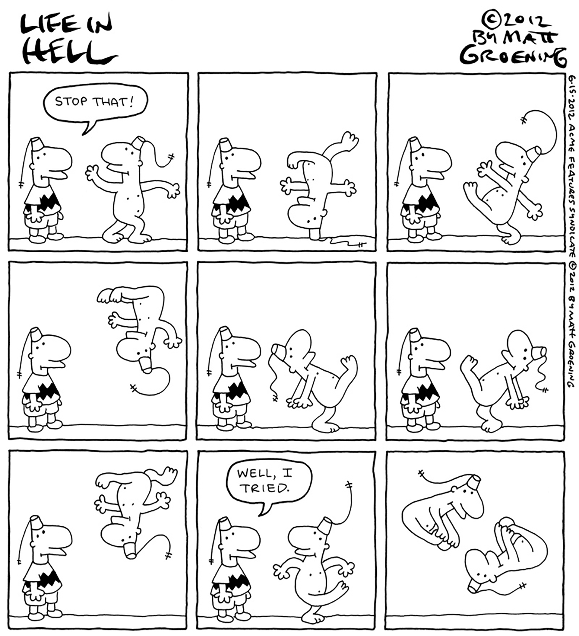 Life is Hell el comic de Matt Groening que se convirtió en su primer trabajo importante. Dibujó la tira hasta el año 2012