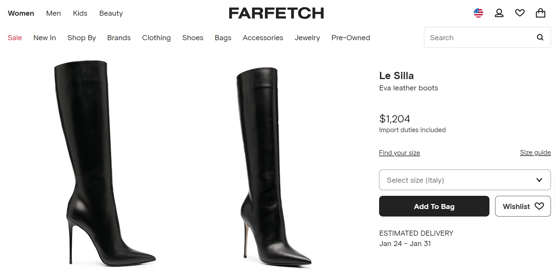 (Captura de pantalla: farfetch.com)