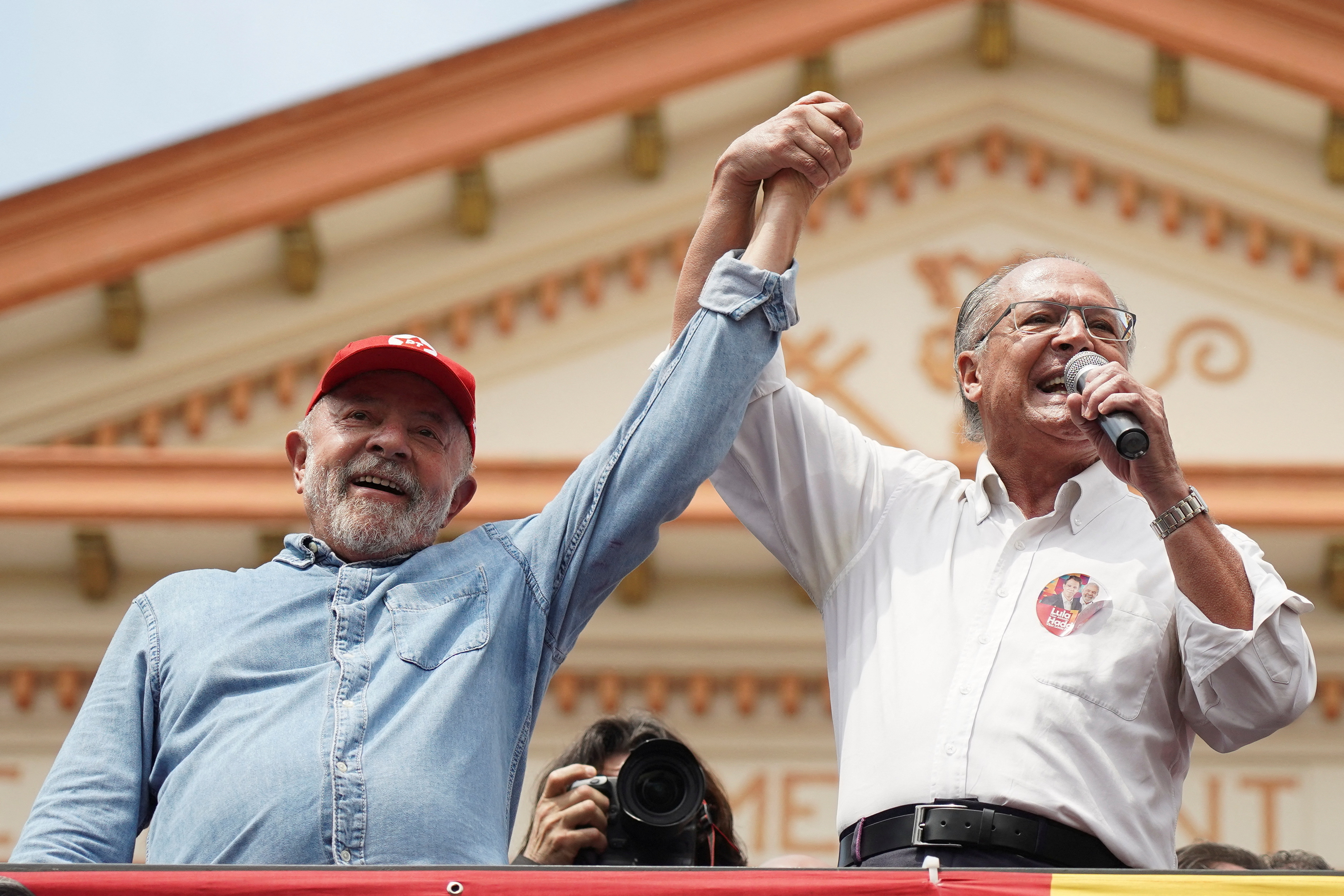 Luiz Inacio Lula da Silva y su compañero de fórmula Geraldo Alckmin  (REUTERS/Mariana Greif)