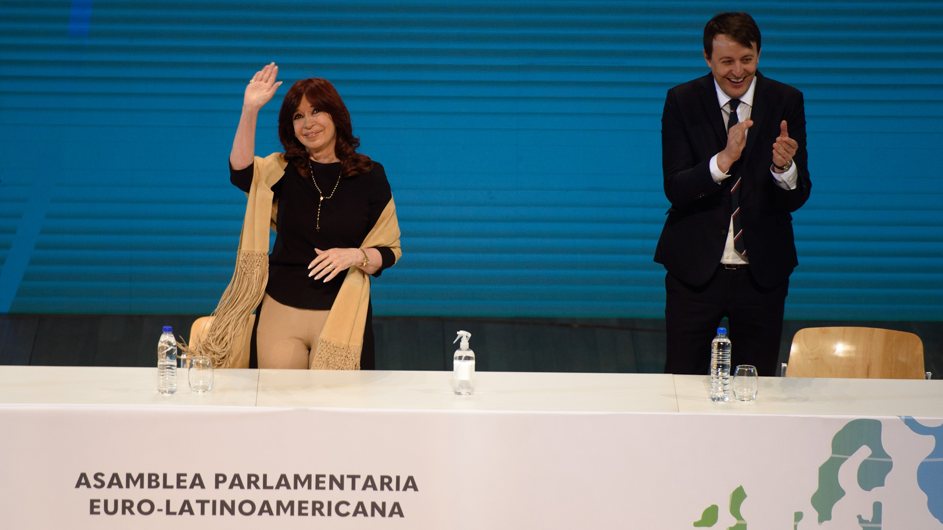Cristina Kirchner, este mediodía en el CCK (Foto Adrián Escándar)