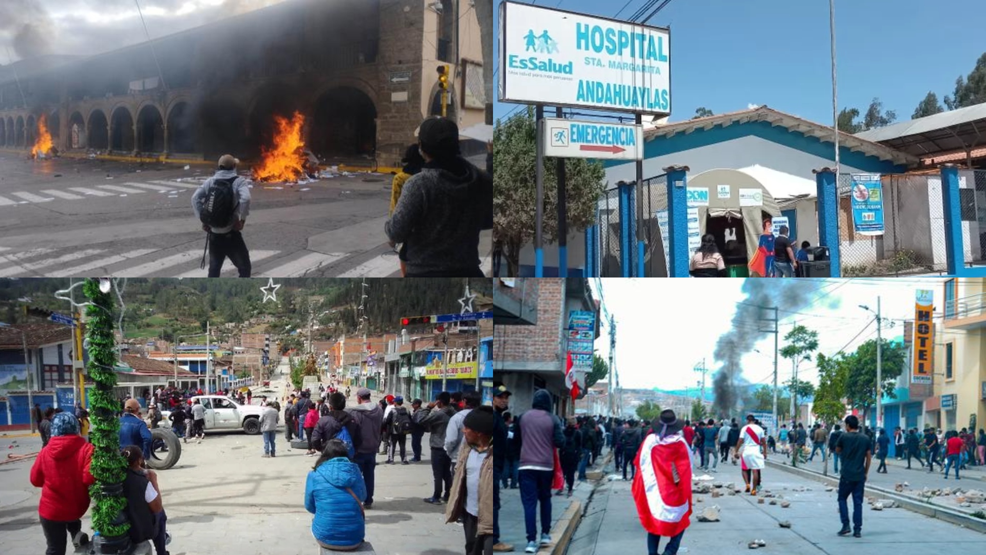 Andahuaylas  y Ayacucho tras manifestaciones internas en el país.