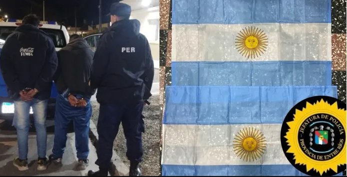 Detuvieron a dos personas por el robo de banderas argentinas  durante la previa del partido de la Selecci&oacute;n en Entre Rios