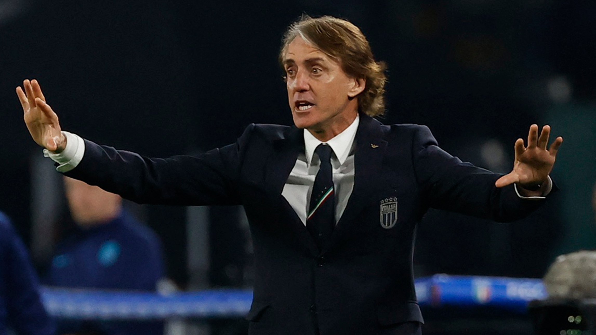 Roberto Mancini podría nacionalizar más jugadores luego del auspicioso estreno de Mateo Retegui (REUTERS/Ciro De Luca)