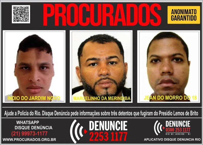 Tres peligrosos narcotraficantes se fugaron de una prisión en Río de Janeiro
