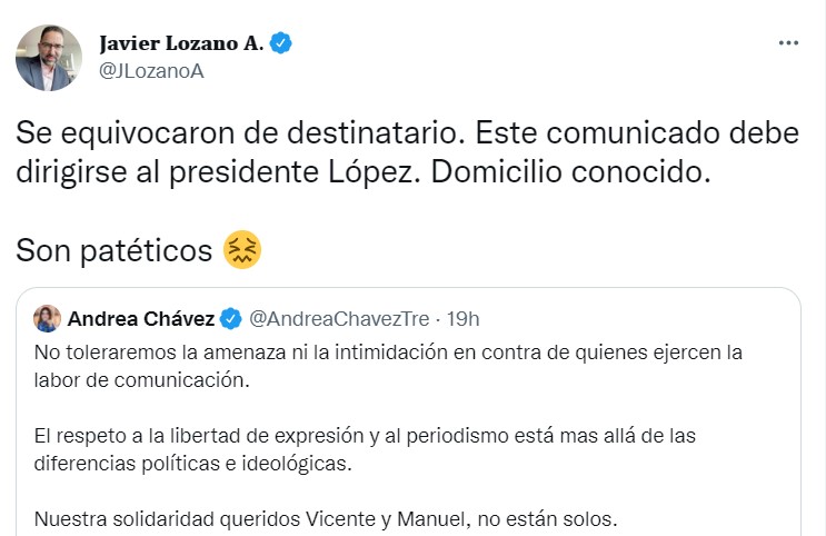 Lozano Alarcón ironizó en que la bancada morenista se equivocó al dirigir el texto a la oposición (Foto: Twitter/@JLozanoA)