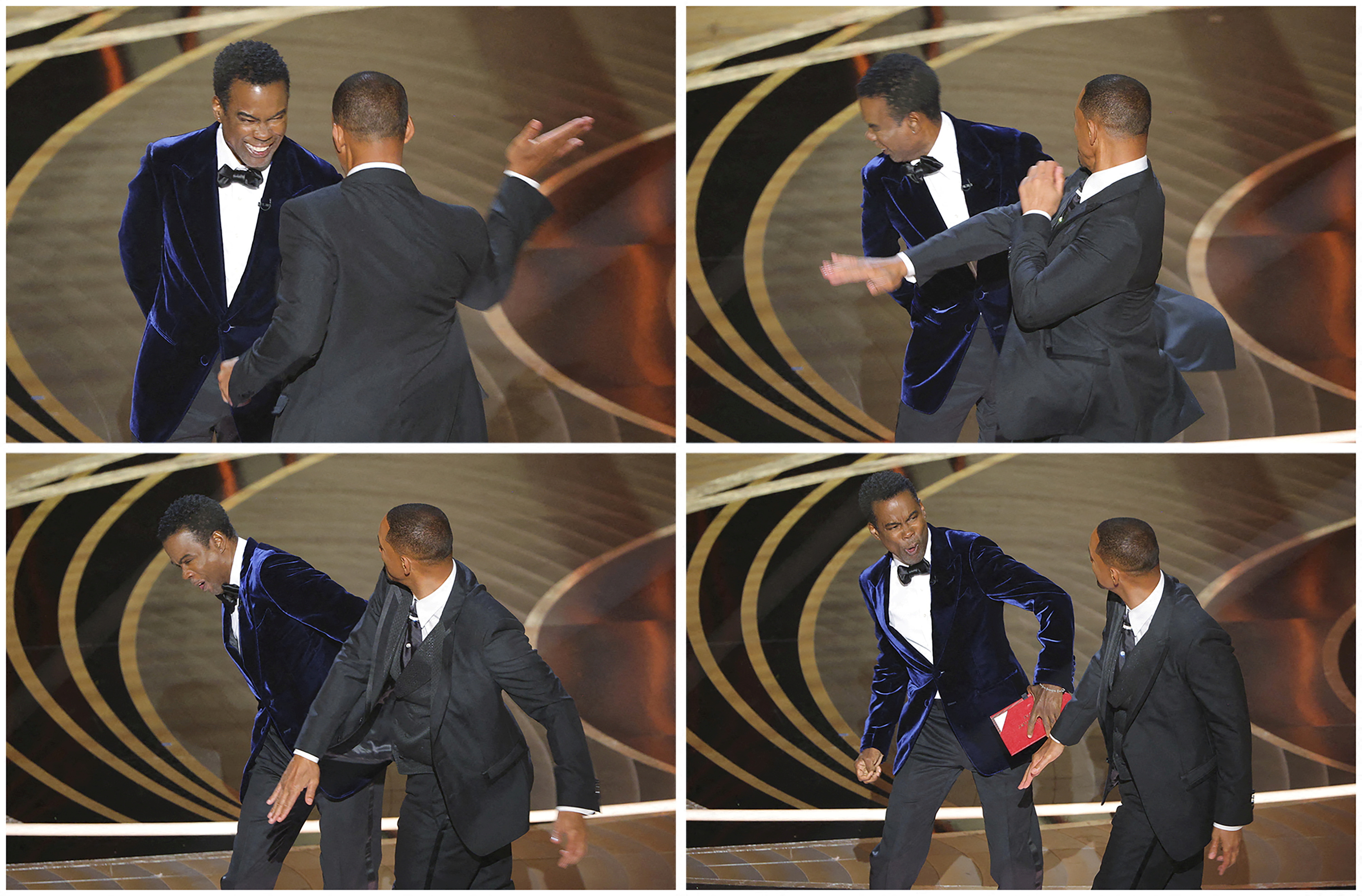 La secuencia de la cachetada que recibió Chris Rock en la ceremonia de los Óscars. REUTERS/Brian Snyder/File Photo