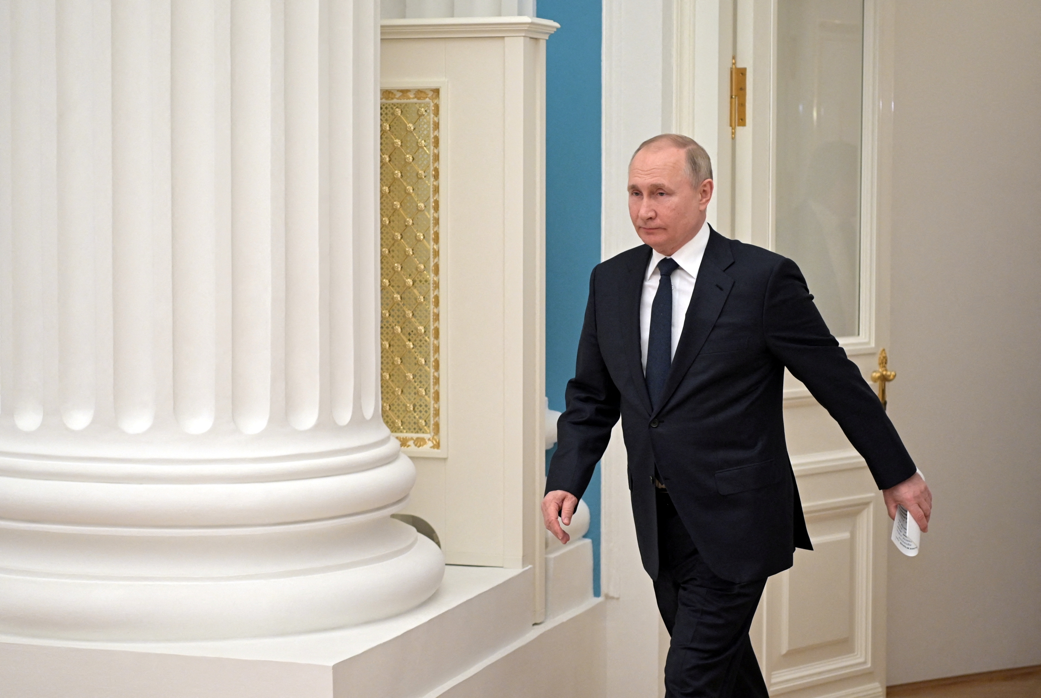 Una hora antes había anunciado que junto a sus colegas del G7 coordinaron una serie de sanciones contra Rusia y Vladimir Putin tras la invasión a Ucrania (Sputnik/Aleksey Nikolskyi/Kremlin via REUTERS)