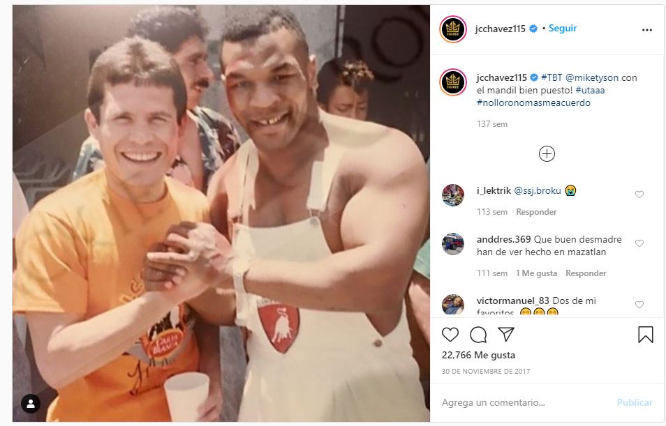 En alguna ocasión, Chávez y Tyson entrenaron juntos (Instagram/jcchavez115)