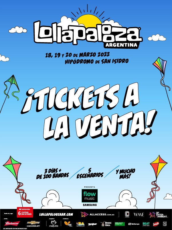 Ya comenzó la primera preventa de entradas para el Lollapalooza Argentina del 18, 19 y 20 de marzo 2022 en el Hipódromo de San Isidro