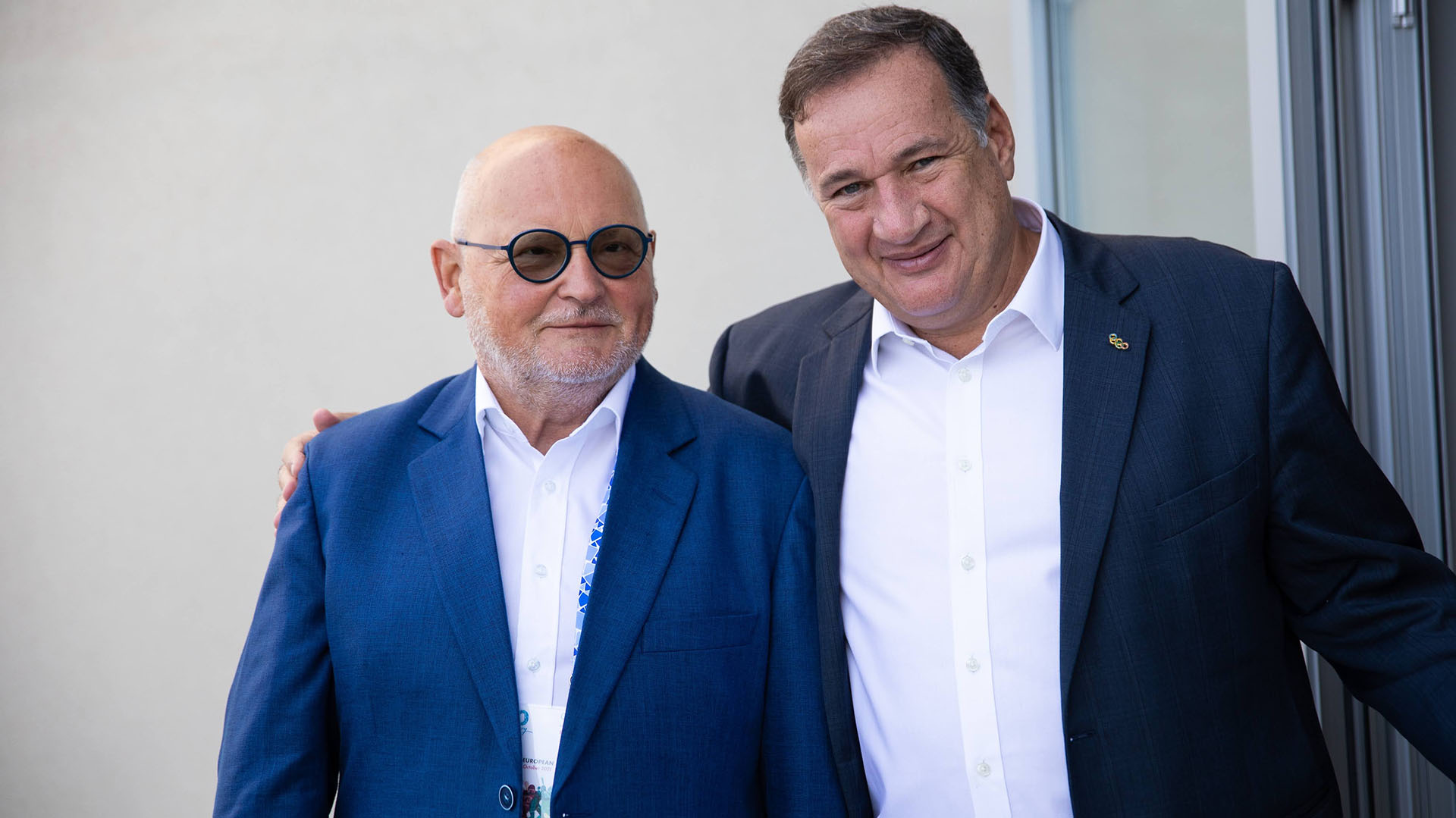Croatian Olympic Committee president and former Croatian prime minister Zlatko Matesa along with Spyros Capralos in Dubrovnik (EOC)