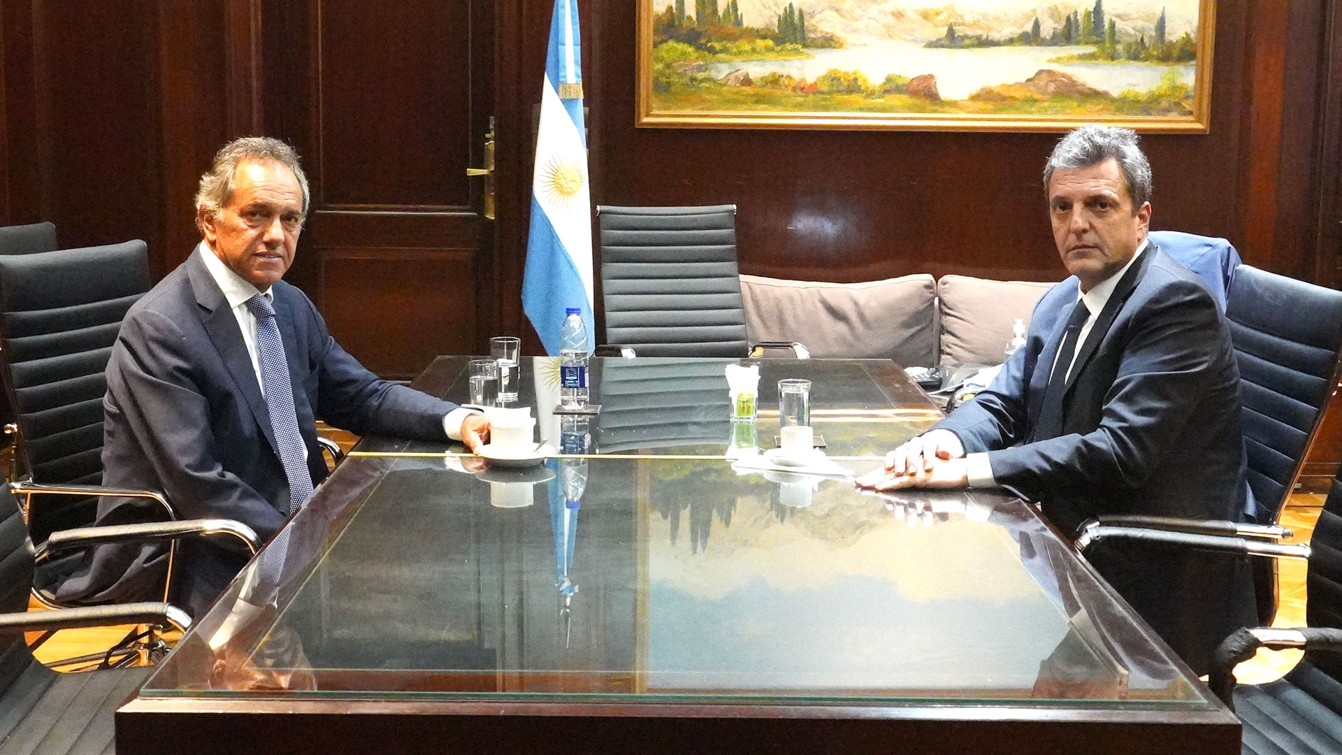 Scioli and Massa, in their transition meeting last Friday